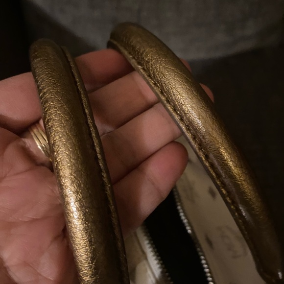 MCM White and Gold Visetos Handbag - Picture 5 of 8